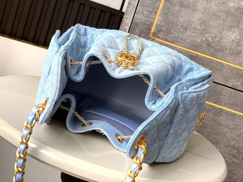 Chanel Denim 25 Small Handbag Blue AS5293