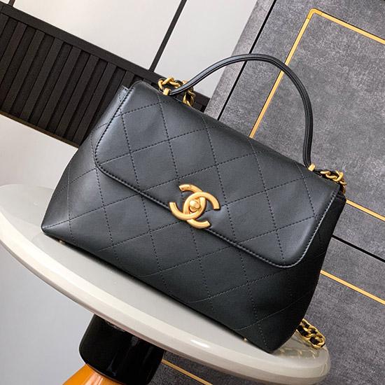 Chanel Flap Bag With Top Handle Black AS5467