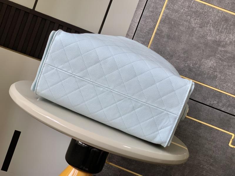 Chanel Grained Calfskin 25 Medium Handbag Blue AS5311