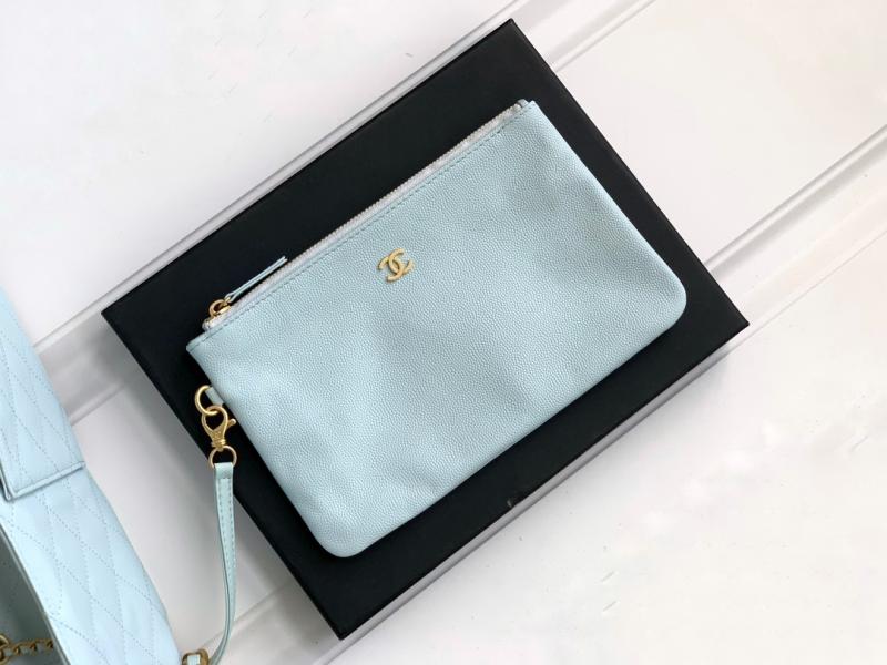 Chanel Grained Calfskin 25 Medium Handbag Blue AS5311