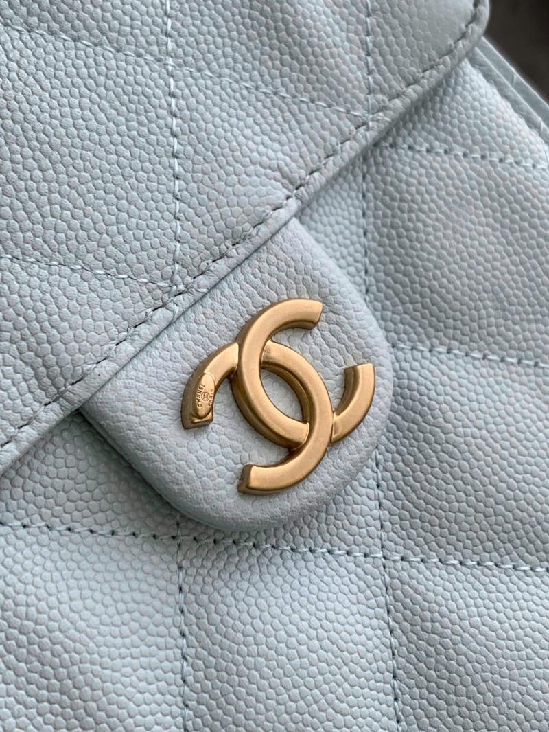 Chanel Grained Calfskin 25 Medium Handbag Blue AS5311