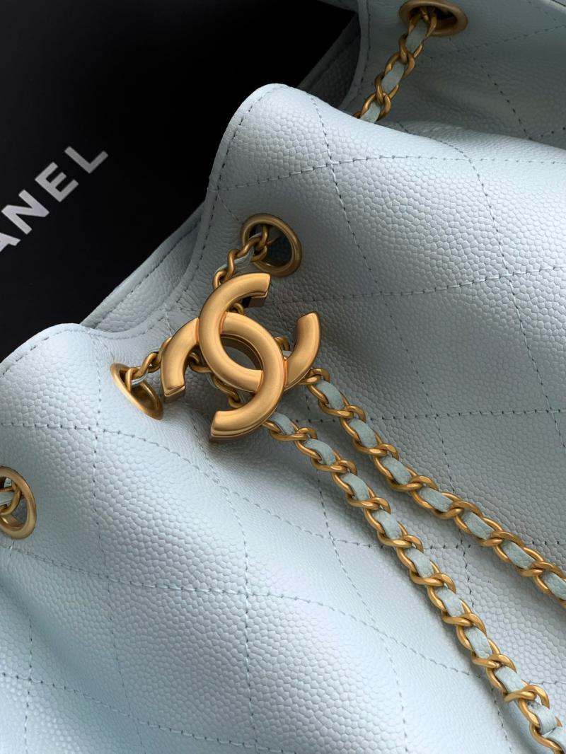 Chanel Grained Calfskin 25 Medium Handbag Blue AS5311