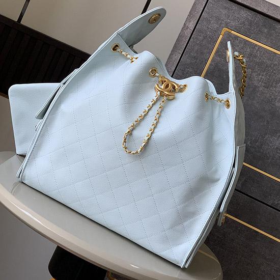 Chanel Grained Calfskin 25 Medium Handbag Blue AS5311
