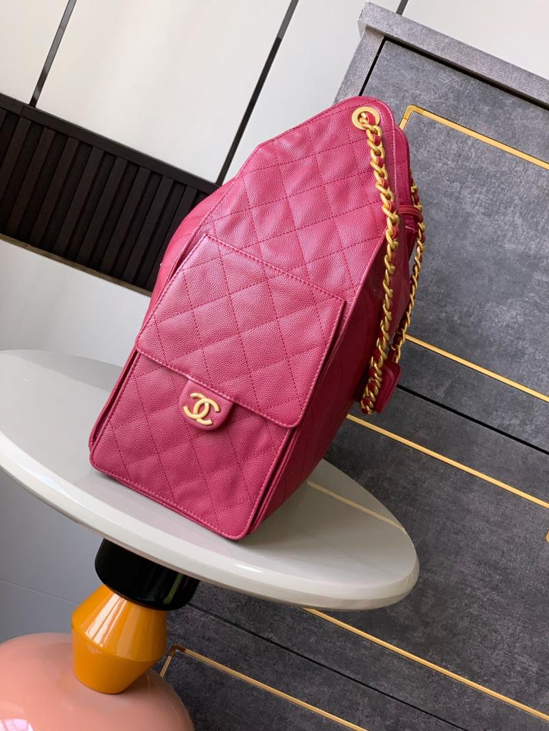 Chanel Grained Calfskin 25 Medium Handbag Burgundy AS5311