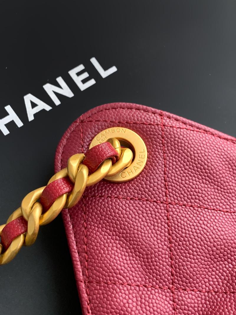 Chanel Grained Calfskin 25 Medium Handbag Burgundy AS5311