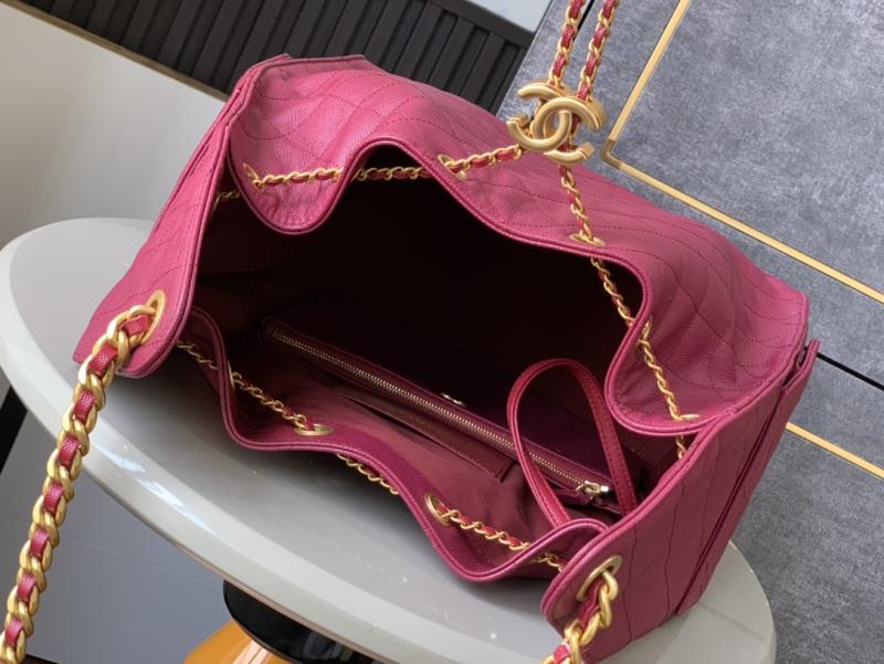 Chanel Grained Calfskin 25 Medium Handbag Burgundy AS5311