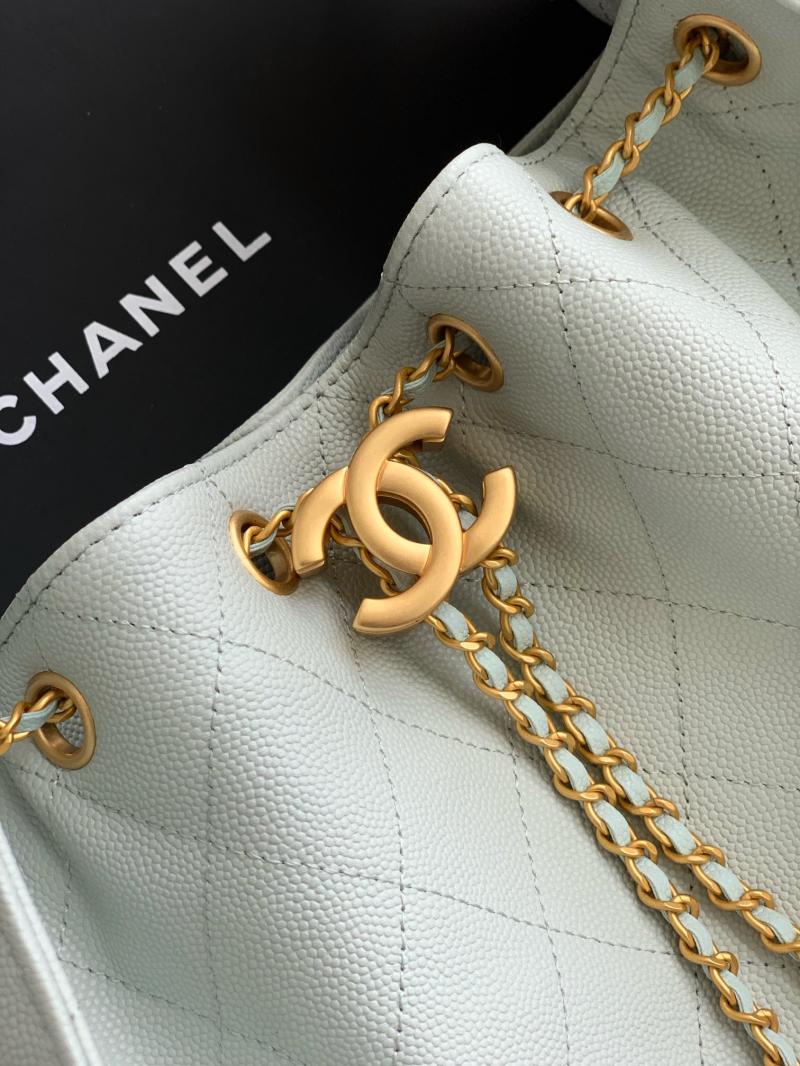 Chanel Grained Calfskin 25 Medium Handbag Green AS5311