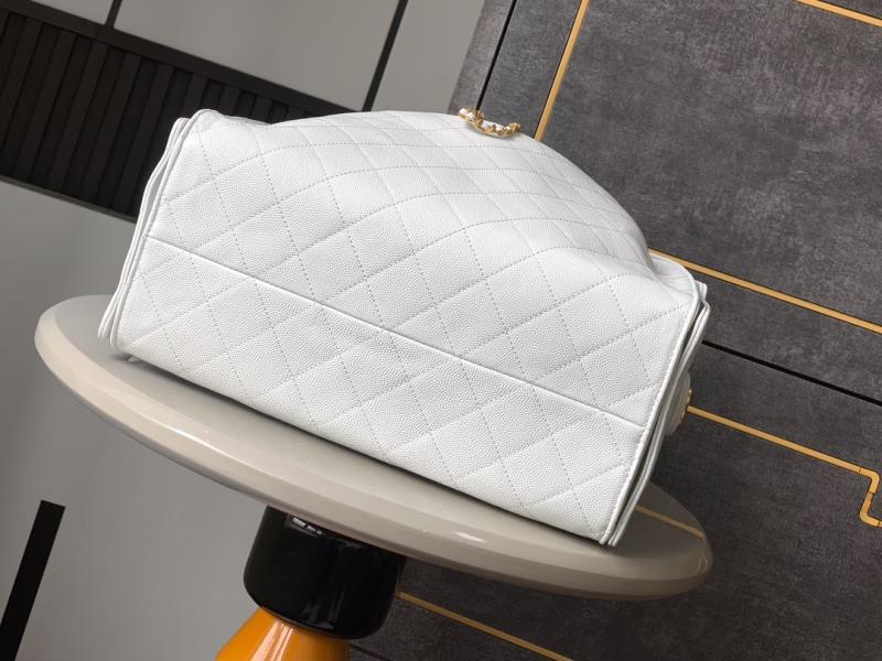 Chanel Grained Calfskin 25 Medium Handbag White AS5311