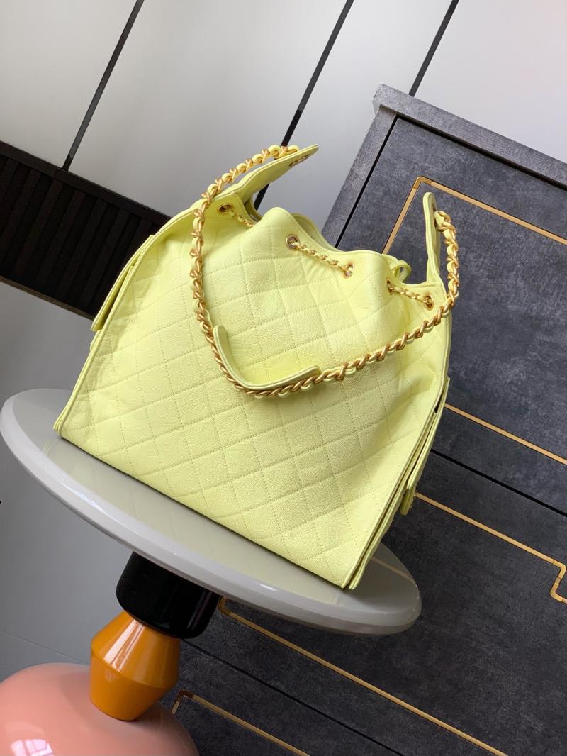 Chanel Grained Calfskin 25 Medium Handbag Yellow AS5311