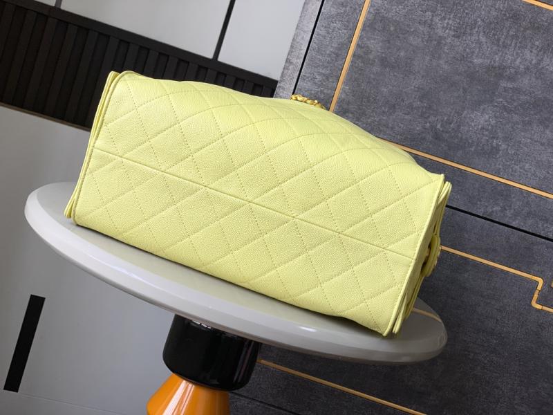Chanel Grained Calfskin 25 Medium Handbag Yellow AS5311