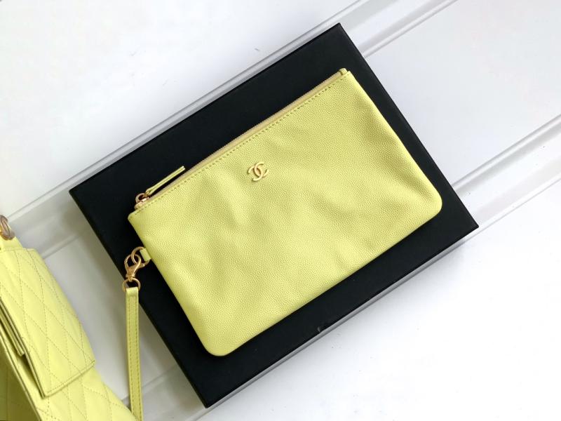 Chanel Grained Calfskin 25 Medium Handbag Yellow AS5311