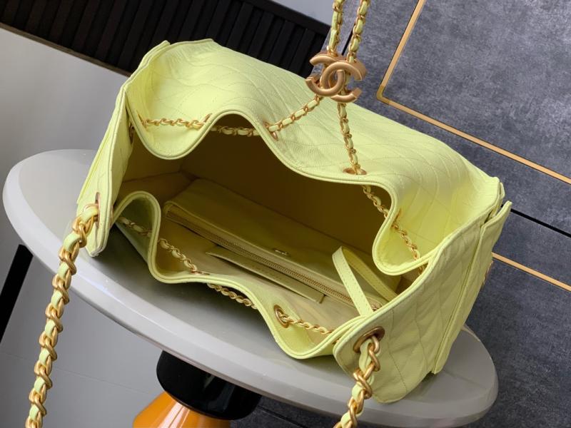 Chanel Grained Calfskin 25 Medium Handbag Yellow AS5311