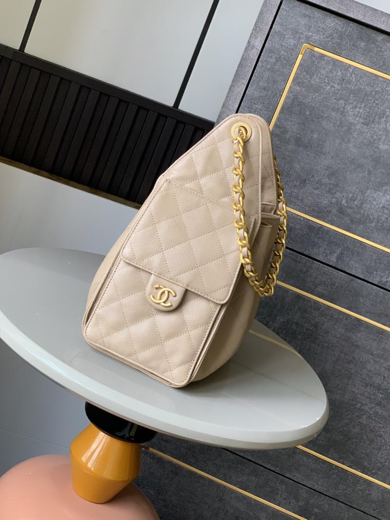 Chanel Grained Calfskin 25 Small Handbag Beige AS5293