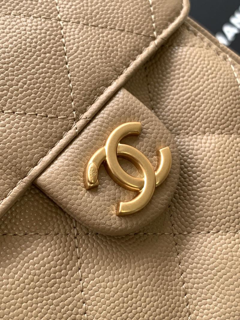 Chanel Grained Calfskin 25 Small Handbag Beige AS5293