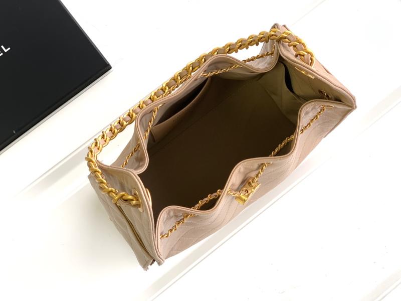Chanel Grained Calfskin 25 Small Handbag Beige AS5293