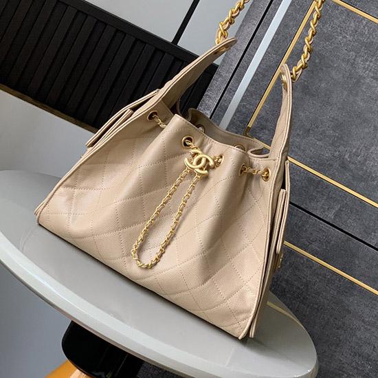 Chanel Grained Calfskin 25 Small Handbag Beige AS5293