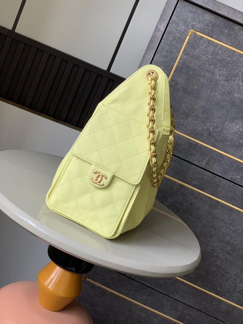 Chanel Grained Calfskin 25 Small Handbag Yellow AS5293