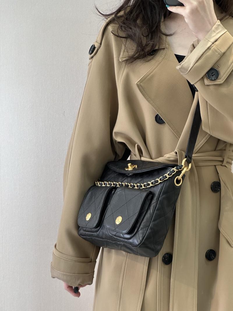 Chanel Hobo Handbag Black AS5384