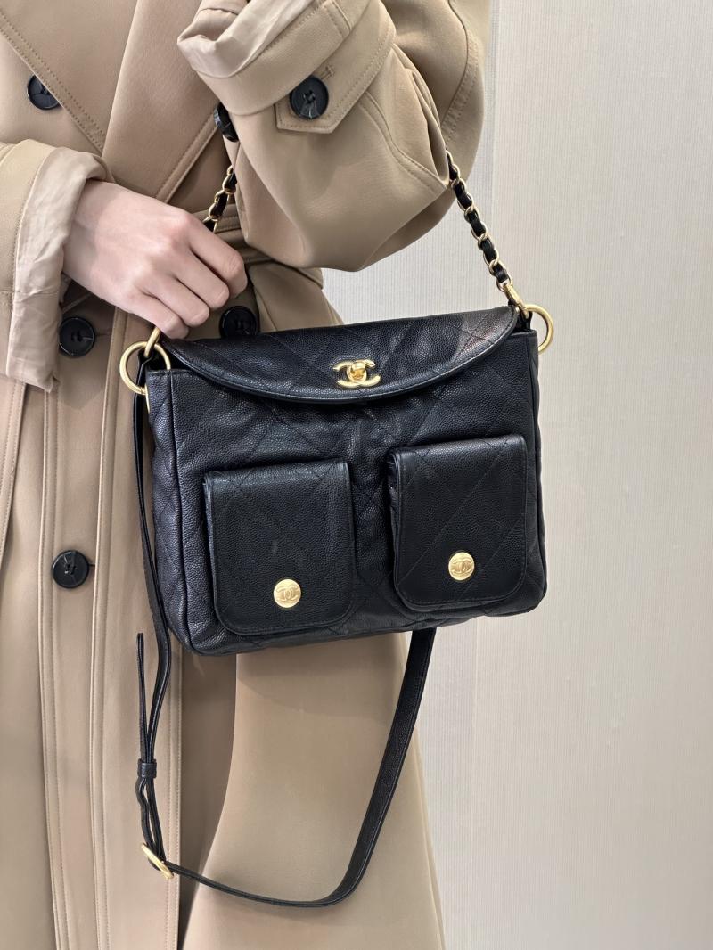 Chanel Hobo Handbag Black AS5384