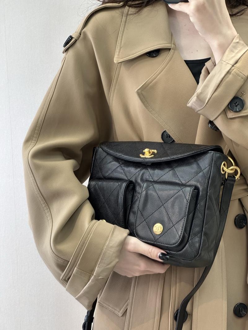 Chanel Hobo Handbag Black AS5384