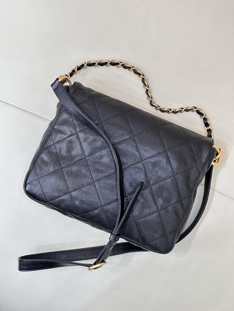 Chanel Hobo Handbag Black AS5384