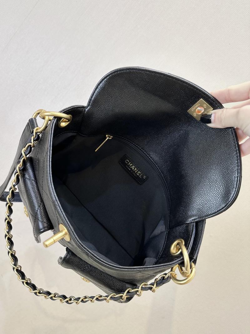 Chanel Hobo Handbag Black AS5384