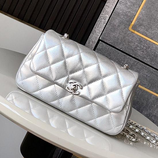 Chanel Mini Flap Bag Silver AP4592
