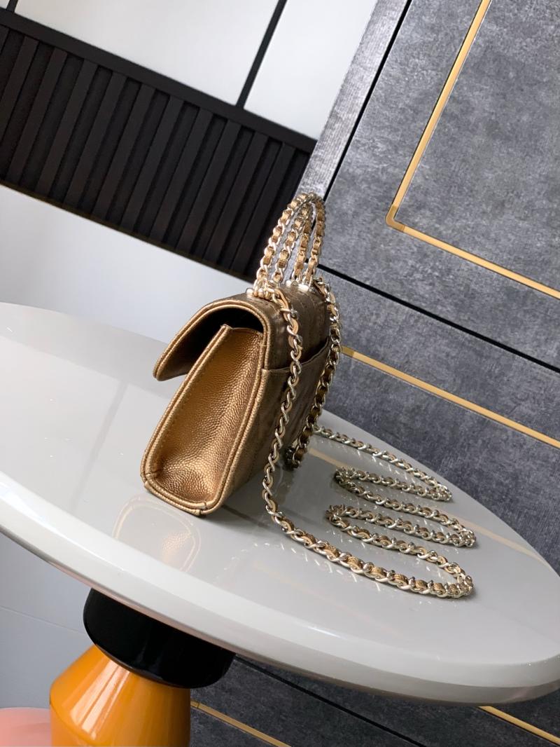 Chanel Phone Holder with Chain Bronze Gold AP3238