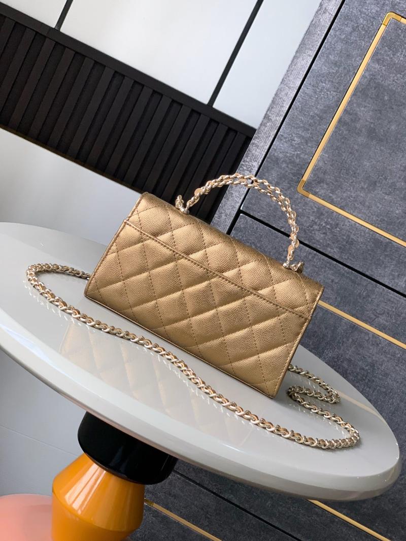 Chanel Phone Holder with Chain Bronze Gold AP3238