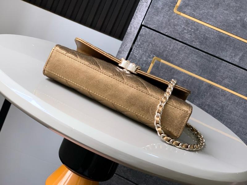 Chanel Phone Holder with Chain Bronze Gold AP3238