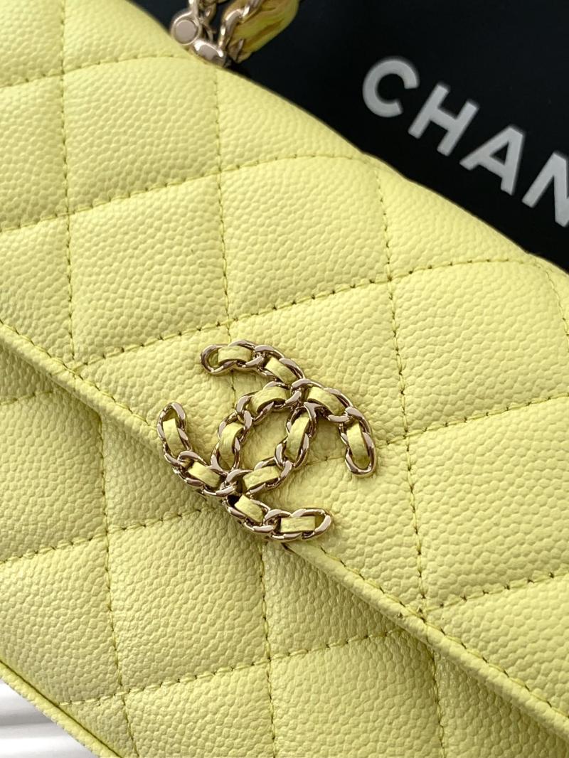 Chanel Phone Holder with Chain Yellow AP3238