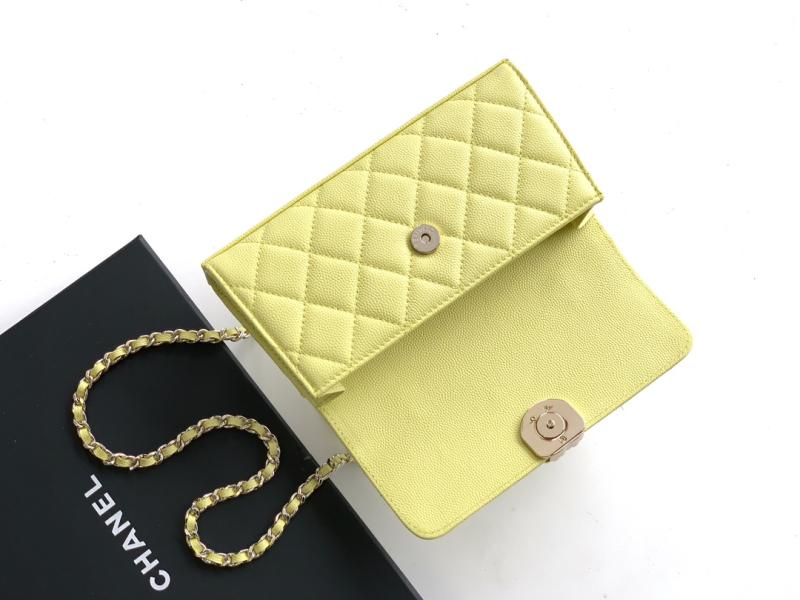 Chanel Phone Holder with Chain Yellow AP3238