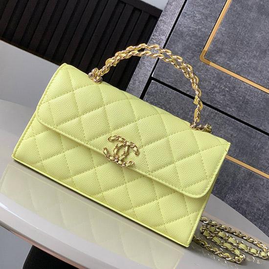 Chanel Phone Holder with Chain Yellow AP3238