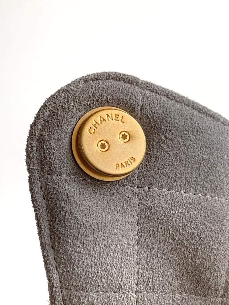 Chanel Suede 25 Medium Handbag Grey AS5311