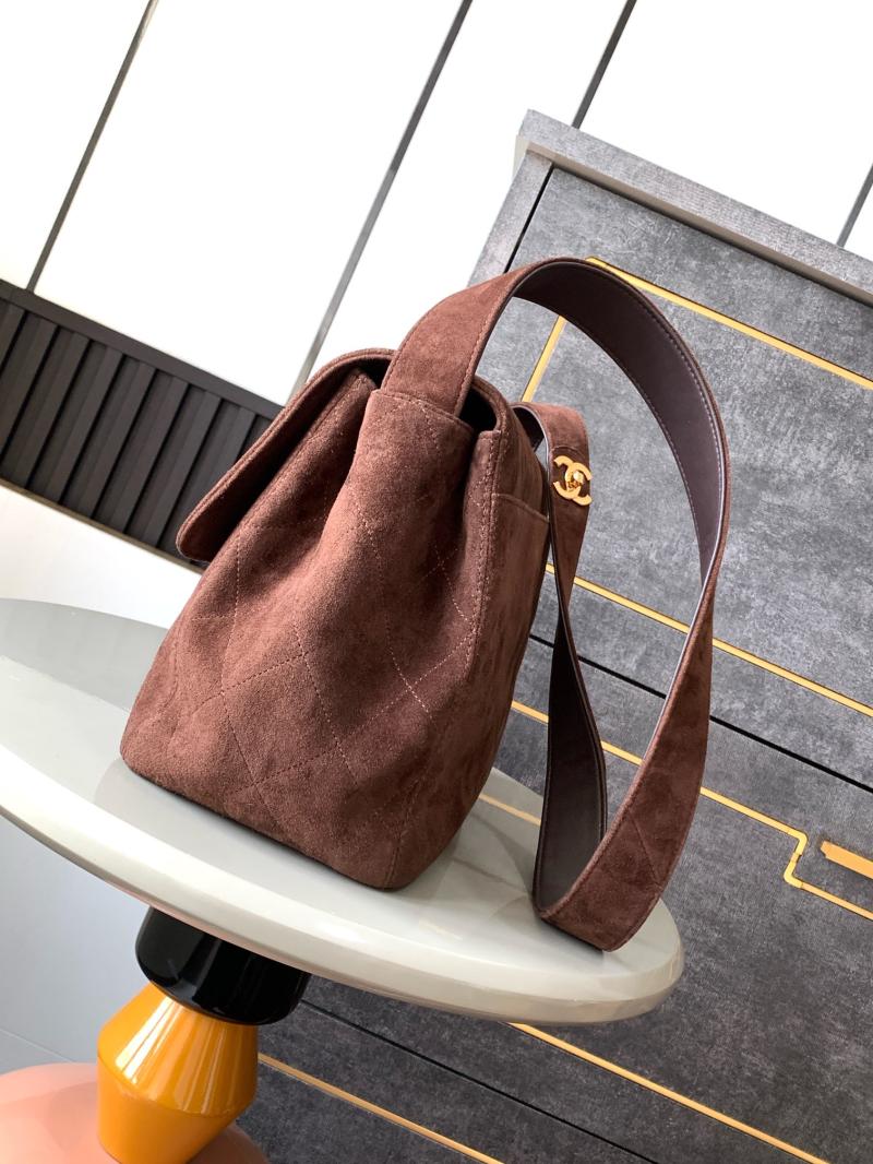 Chanel Suede Crossbody Bag Brown A99935