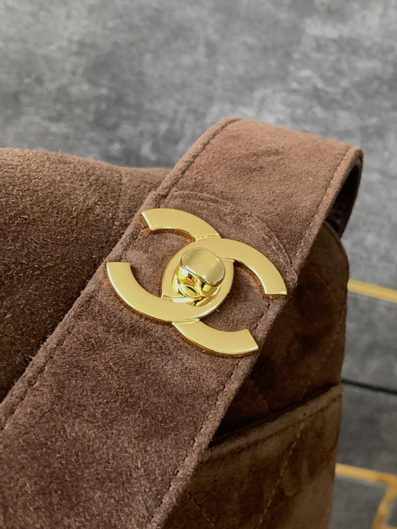 Chanel Suede Crossbody Bag Brown A99935