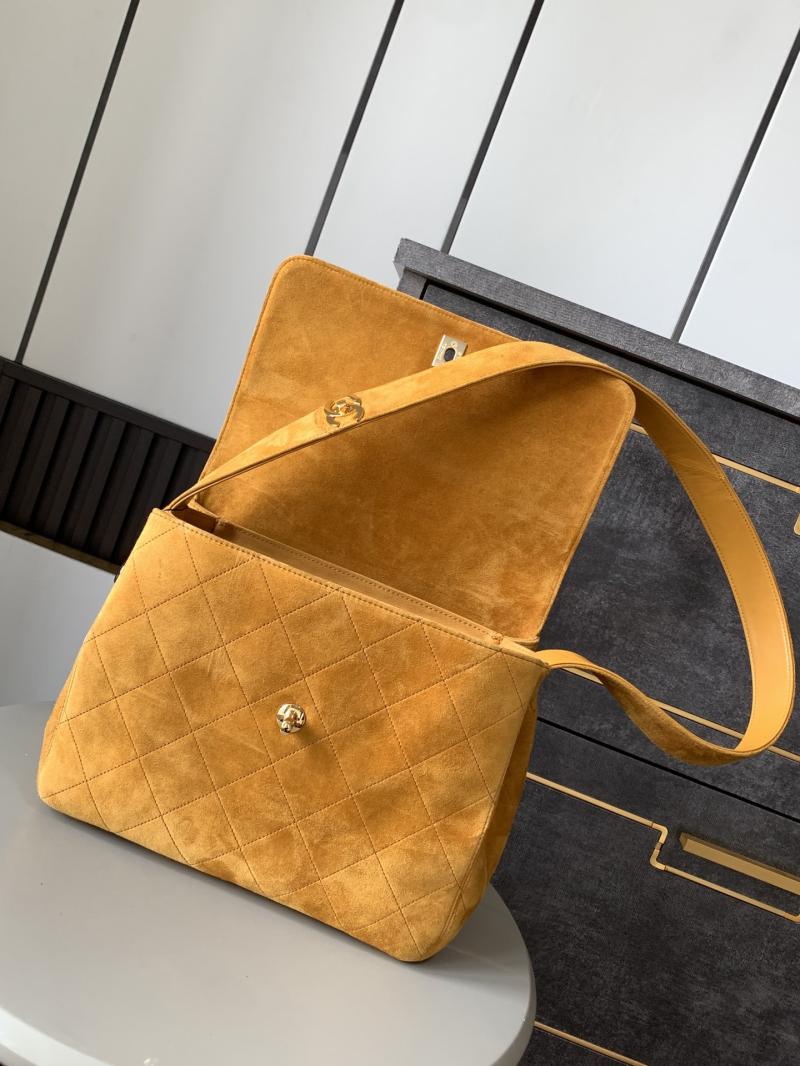 Chanel Suede Crossbody Bag Yellow A99935