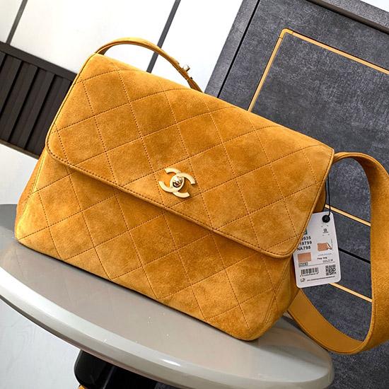 Chanel Suede Crossbody Bag Yellow A99935