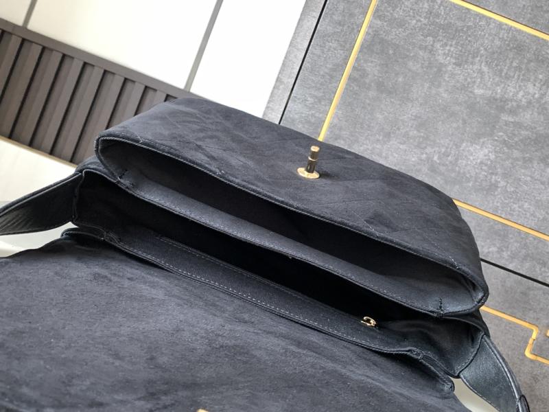Chanel Suede Flap Shoulder Bag Black A99935