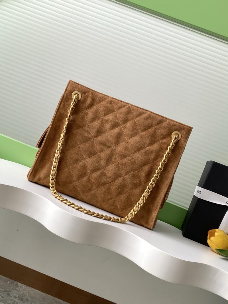 Chanel Suede Shoulder Bag Camel AS5303