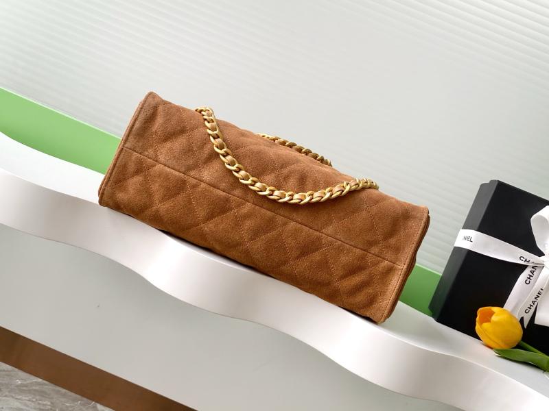 Chanel Suede Shoulder Bag Camel AS5303