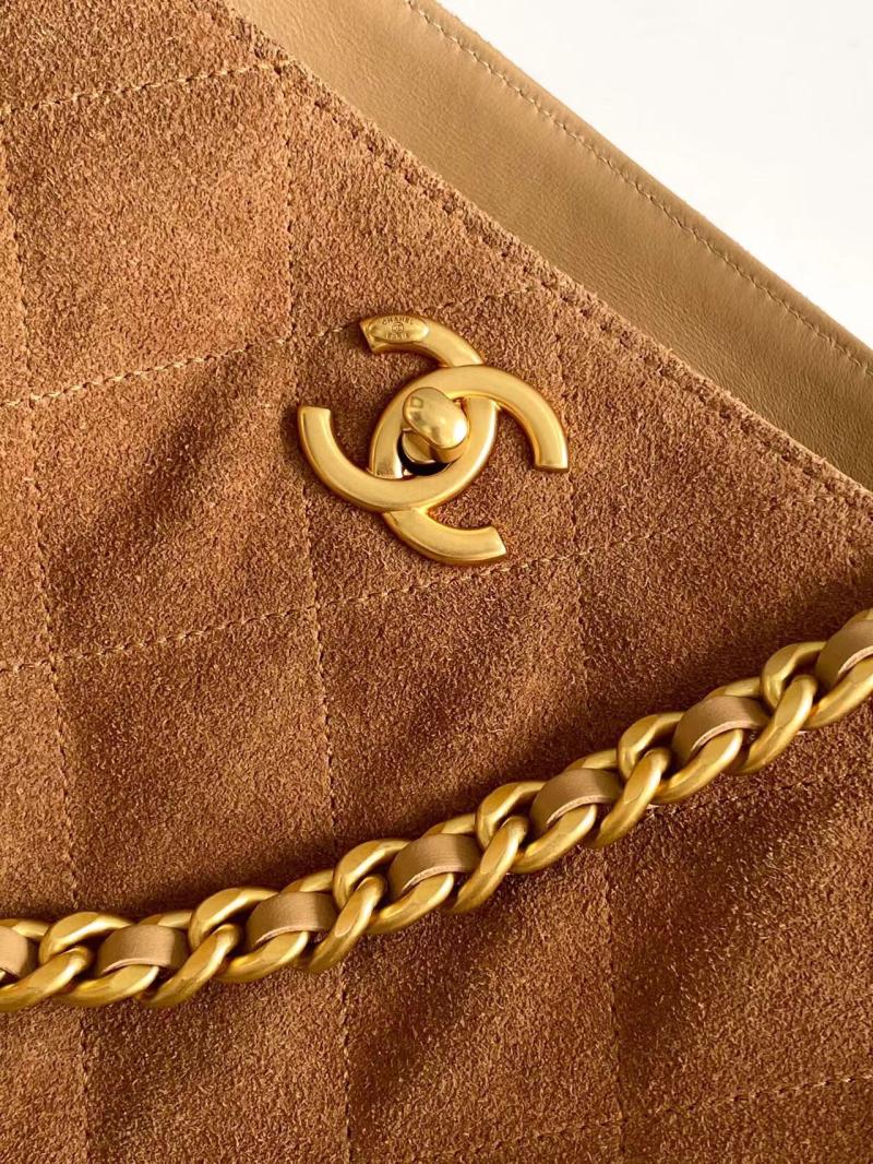 Chanel Suede Shoulder Bag Camel AS5303