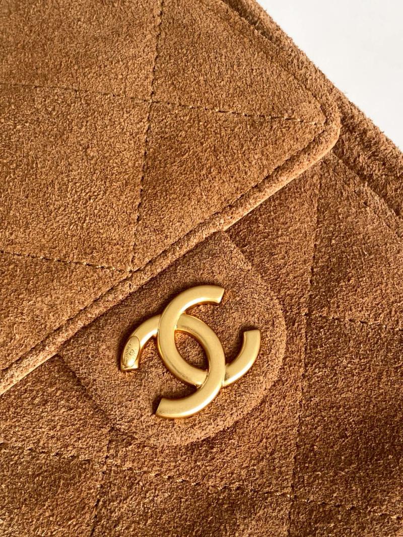 Chanel Suede Shoulder Bag Camel AS5303