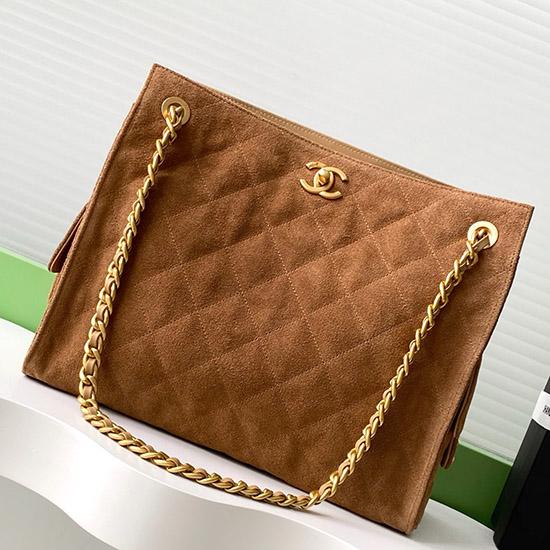 Chanel Suede Shoulder Bag Camel AS5303
