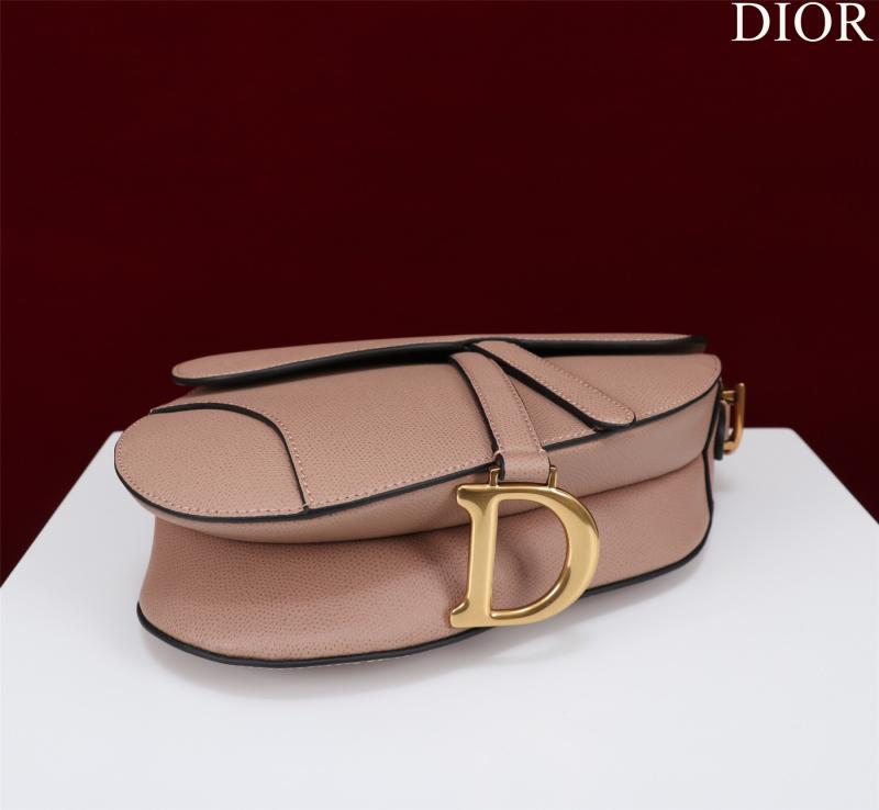 Dior Grained Calfskin Saddle Bag With Strap Nude Pink M0455