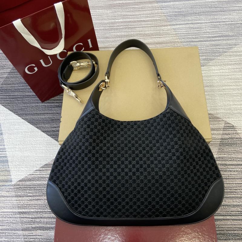 Gucci B medium suede shoulder bag Black 834981