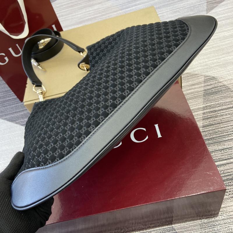Gucci B medium suede shoulder bag Black 834981