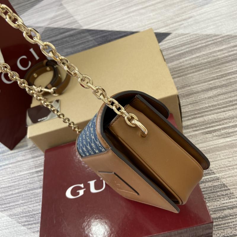 Gucci Go small shoulder bag Blue Denim 826761