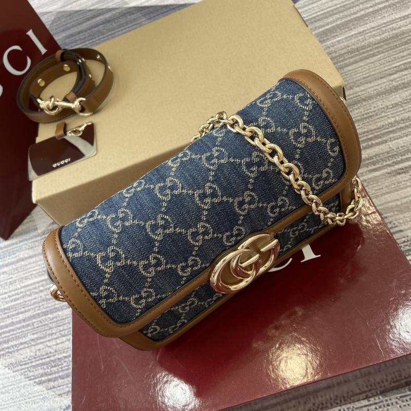 Gucci Go small shoulder bag Blue Denim 826761