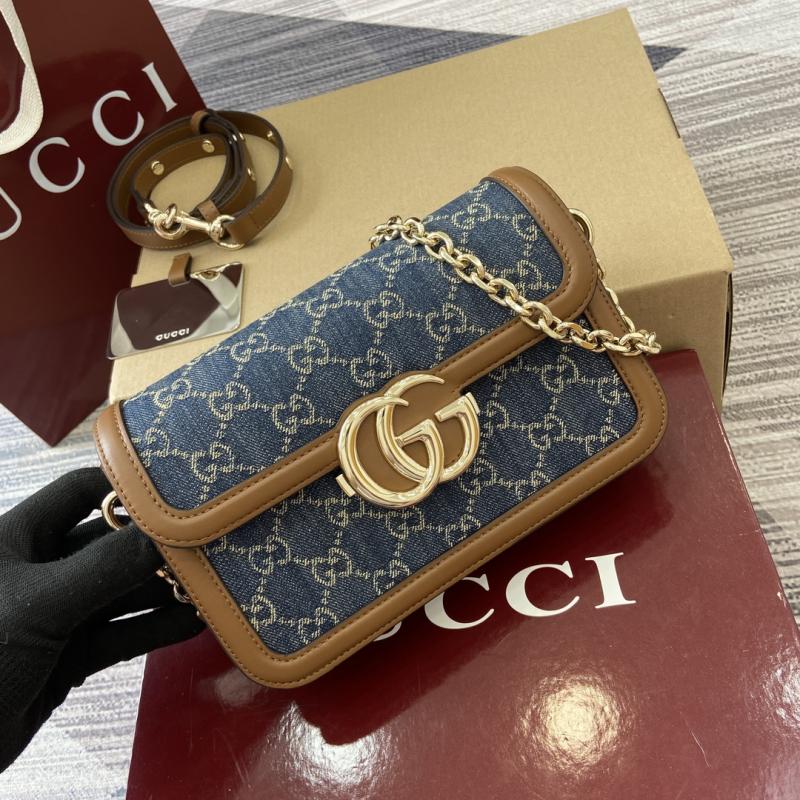 Gucci Go small shoulder bag Blue Denim 826761